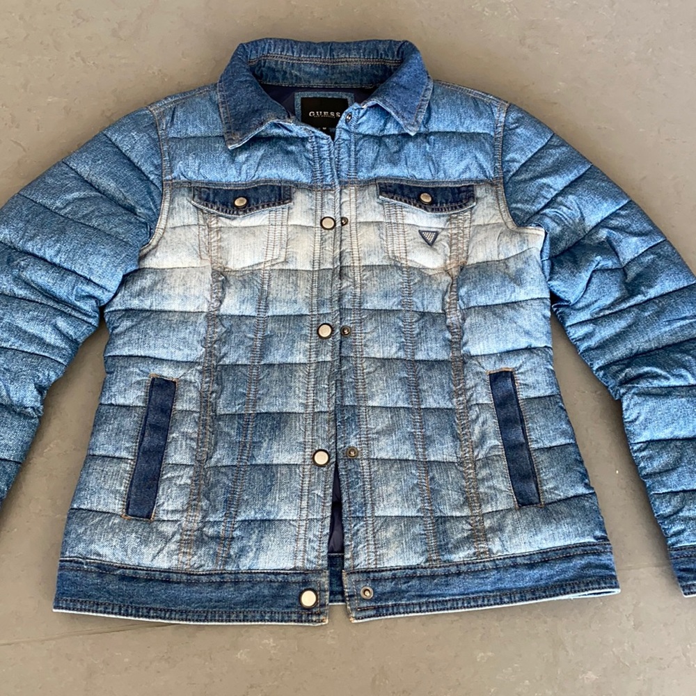 Guess girls denim look puffer size 12